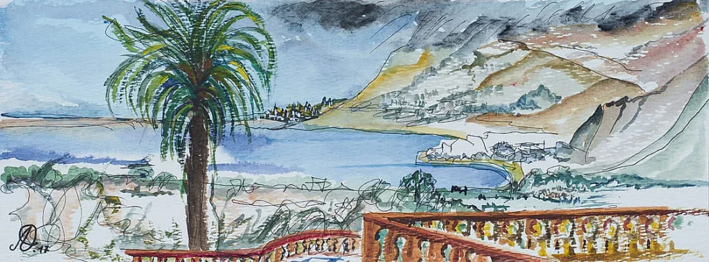 Acuarela «Terrazas de Bagheria» de Anne d'Orléans